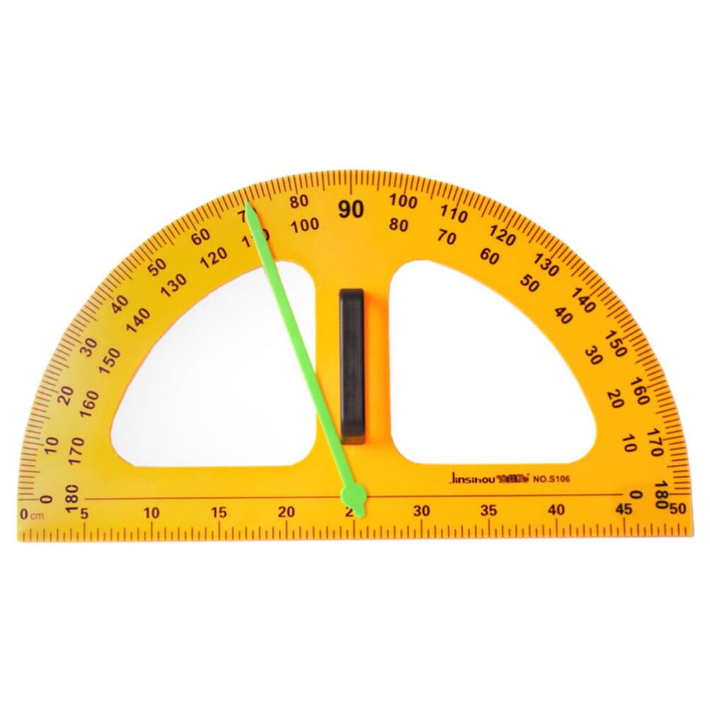 DIYEAH Magnetic Dry Erase Protractor Half Circle Protractor Ruler with Swing Arm Geometry Measurement Drafting Tool for Whiteboards Chalkboards