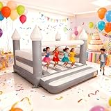 Inflatable Bounce House 14.7x14.7x10ft PVC Bouncy Castle with Blower, Commercial Bounce House for Kids Party, Indoor Outdoor Play