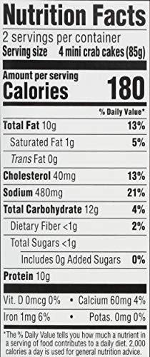 Whole Catch, Maryland Style Mini Catch Crab Cakes 8 Count, 6 Ounce (Frozen) #TOP2