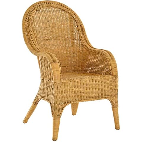 korb.outlet Bequemer Rattansessel mit hoher Rückenlehne Rattan Rattanstuhl Lounge Cover