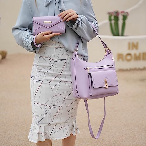 Bolso de hombro y cartera de cuero vegano para mujer miniatura 2