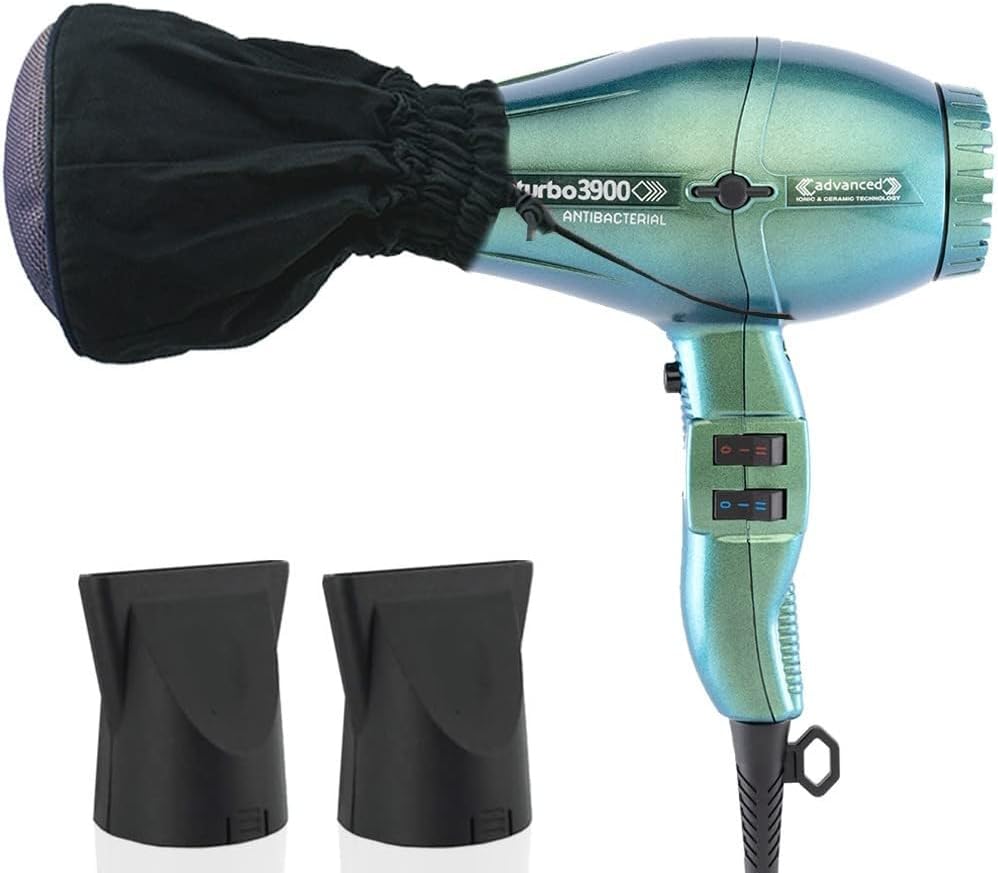 Turbo Power TwinTurbo 3900 Advanced Ionic & Ceramic Silver Hair Dryer and M Hair Designs Metal Mesh Diffuser (Bundle 2 Items)