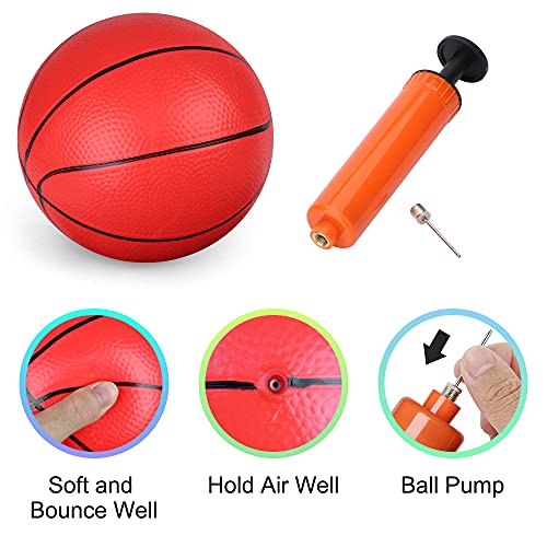 Mini Innen Tragbarer Basketballkorb Set, Rückwand mit Metallrand, zum Aufhängen, Basketballbrett mit Basketbällen Luftpumpe, für den Innenbereich, Zuhause, Büro, Sport, Party, Spiel, Kinder, Audlts - Image 4