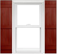 Vista 10 de Polaris Homeside 4 Board and Batten Joined Vinyl Shutters - 1 par de persianas de vinilo de 14-1/2 pulgadas x 35 pulgadas - 930 Blanco