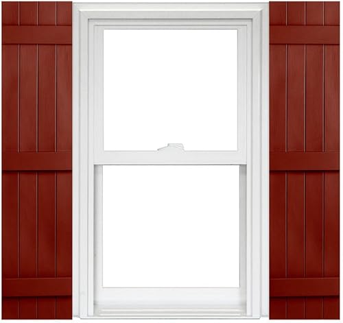 Miniatura 13 de Polaris Homeside 4 Board and Batten Joined Vinyl Shutters - 1 par de persianas de vinilo de 14-1/2 pulgadas x 51 pulgadas - 022 Chocolate