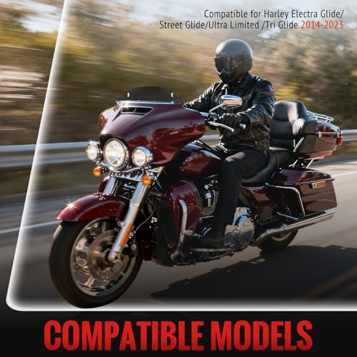 Tvitano Black 7" Motorcycle Wave Windshield Windscreen Compatible for 2014-2023 Harley Davidson Touring Street Glide Electra Glide Tri Glide FLHX FLHXU FLHTC FLTR FLTR FLHTK FLHXSE by Tvitano - Used condition - Image 8