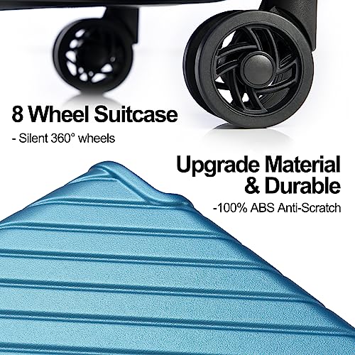 Hardshell Luggage Sets 3 Piece double spinner 8 wheels Suitcase with TSA Lock Lightweight 20''24''28''4