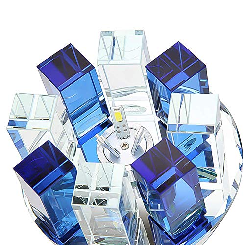 Luz de Pasillo redonda de cristal azul y tecnología LED 3W compacta 7