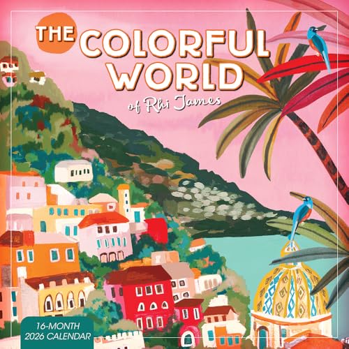 The Colorful World of Rhi James 2026 Wall Calendar, 12-Month Vibrant Art & Design Calendar, 12