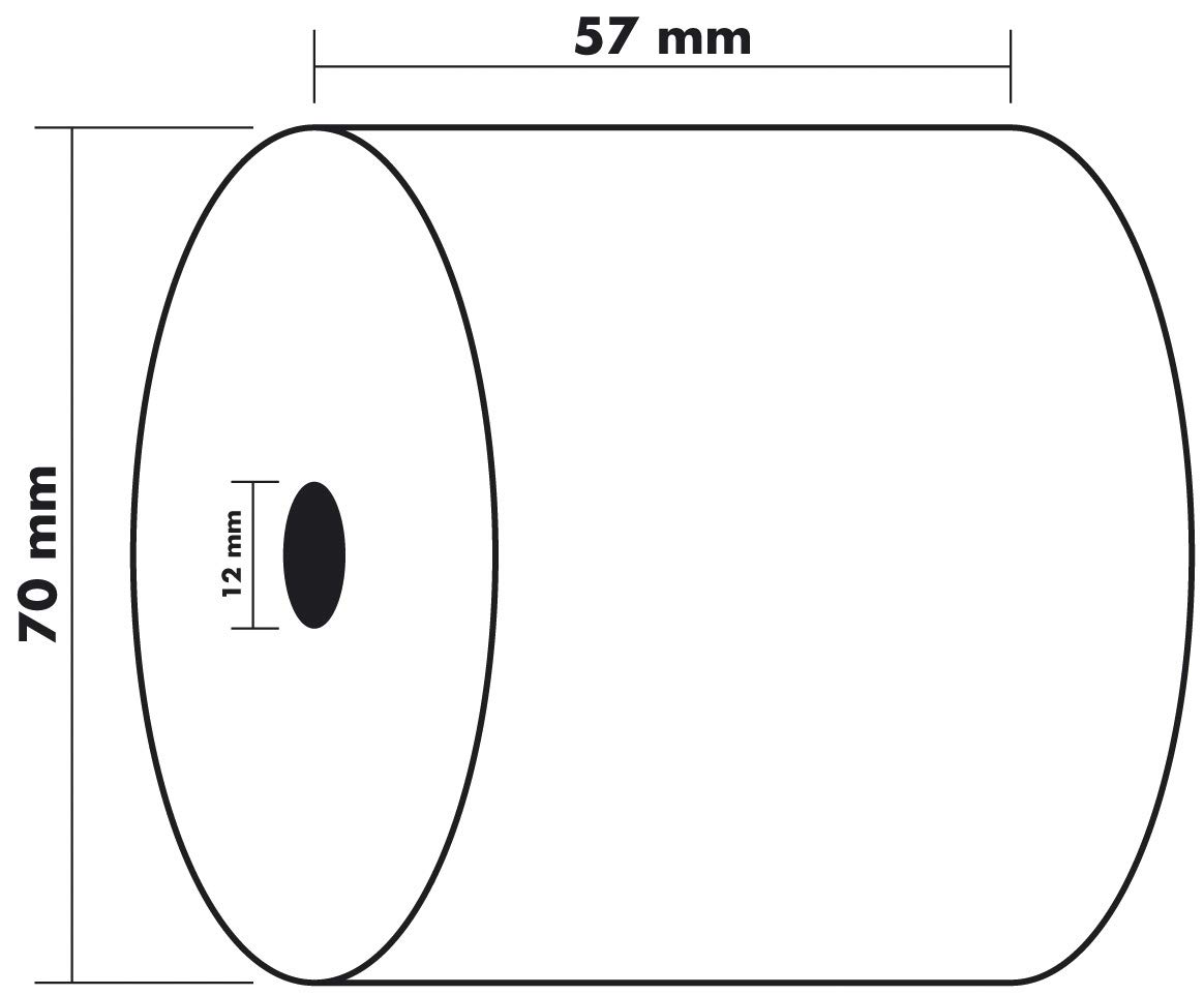 Exacompta - Réf. 40592E - Lot de 10 bobines pour machine à calculer et caisse - largeur 57 mm x diamètre 70 mm - mandrin 12 mm - 1 pli offset extra-blanc 60g/m² - Métrage (+ ou - 2m) : 40 m