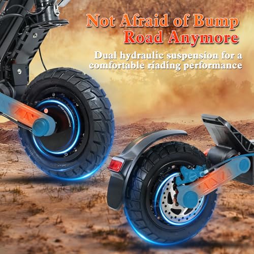 Image of Fast Electric Scooter Adults, 1200W /5600W Off Road E Scooter, 35 /50 Miles Long Range, 35 /50 MPH Top Speed, 10 /11 inch Tires, Foldable Kick Scooter for Adults and Teens with Dual Suspension