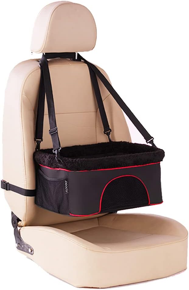 ROODO Dog/Cat Booster Seat for Car from/Back Seat Height Adjustable Perfect for Small and Medium Pets Up to 22Lbs Reinforced Dog Car Booster Seat Harness with Seat Belt (Special Black) : Pet Supplies