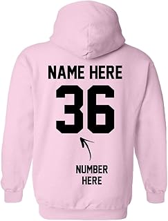 Custom Hoodies - Add Your Name & Number - 2 Side Personalized Sweaters