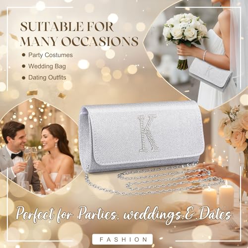 Image of Silver Clutch Purses for Women Personalized