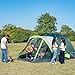 JELUCAMP 6/8 Person Large Waterproof Family Tents for Camping, Screened Camping Tent with Screen Porch, Bug-Free Relaxation & Easy Setup, Includes Rainfly & Carry Bag, Dark Green