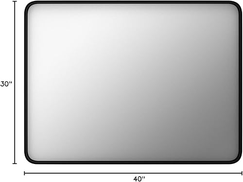 Miniatura 8 de Sweetcrispy Espejo de baño negro rectangular grande con marco para pared, 30 x 40 pulgadas, moderno espejo de pared de metal para granja,