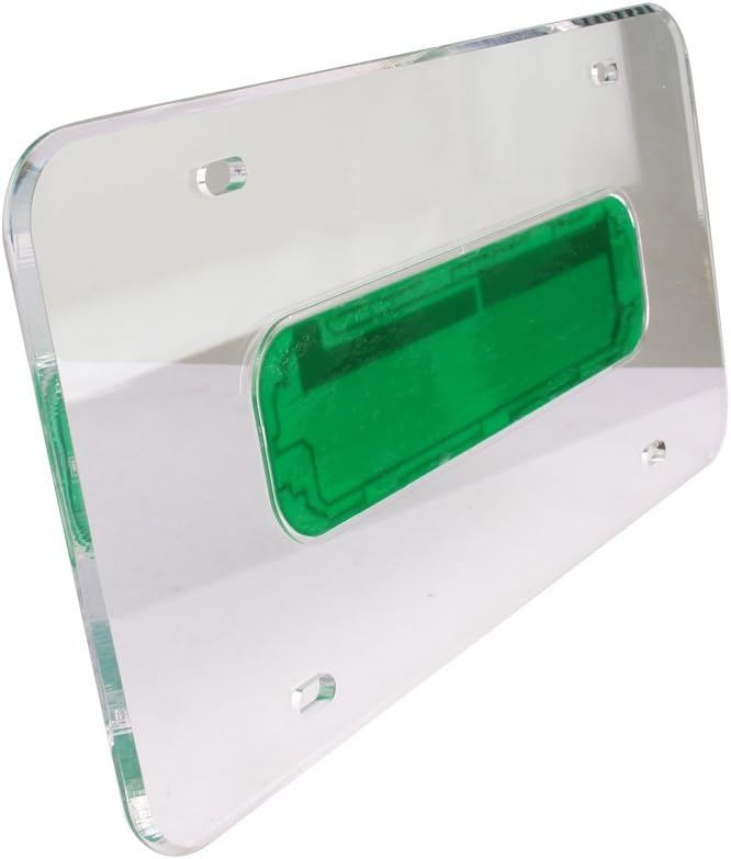 Universal Car Blue LED Light Acrylic License Plate Frame Holder MINGLI Auto Lighted Edge Lit blue LED Light Plaque Plate Number Lamp Shell Frame 12V 26 LEDs