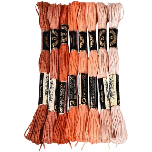 Image of 8 Skeins 70 Yards 6 Ply Variegated Cross Stitch Floss Gradient Friendship Bracelet String Colorful Polyester Embroidery Threads Yarn Bulk for Sewing Making Jewelry Needlecraft Knitting DIY