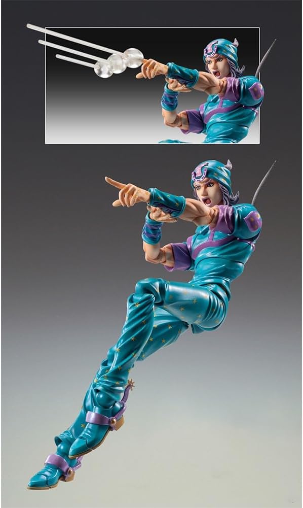 YLQANONG Johnny Joestar Figures Star Platinum Brando Anime Figure Statues Ultra Movable Interchangeble Prats Anime Action Figurine Ornaments 6.69IN