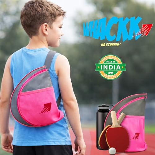 Image of WHACKK Twirl | Unisex Table Tennis Equipment Bag | Tennis Case | Racket Case | TT Bag Cover |Ping Pong Paddle Case (Pink)