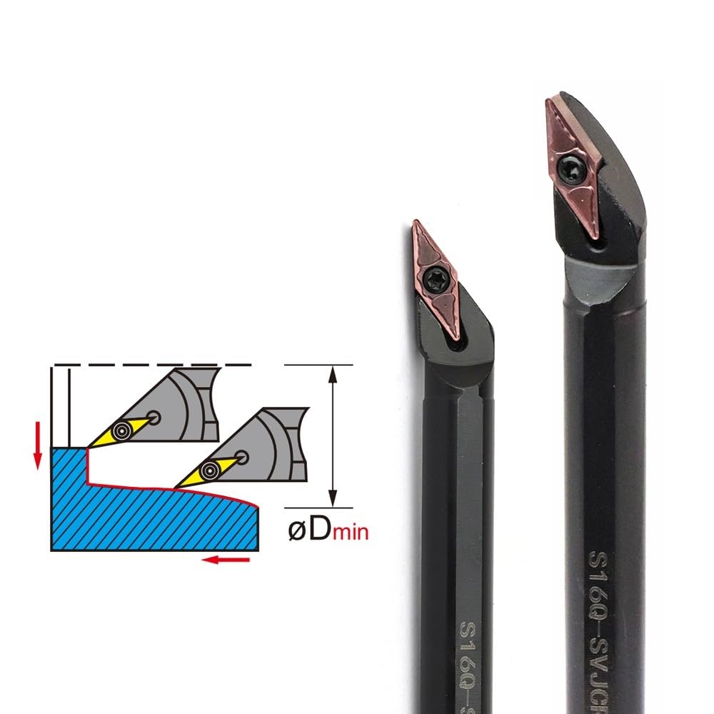 SVJCR/SVJCL Barre d'alésage indexable en carbure S16Q-SVJCR11 Porte-outil de tournage interne pour inserts en carbure VCMT (S20R-SVJCL11) (S10K-SVJCR11)