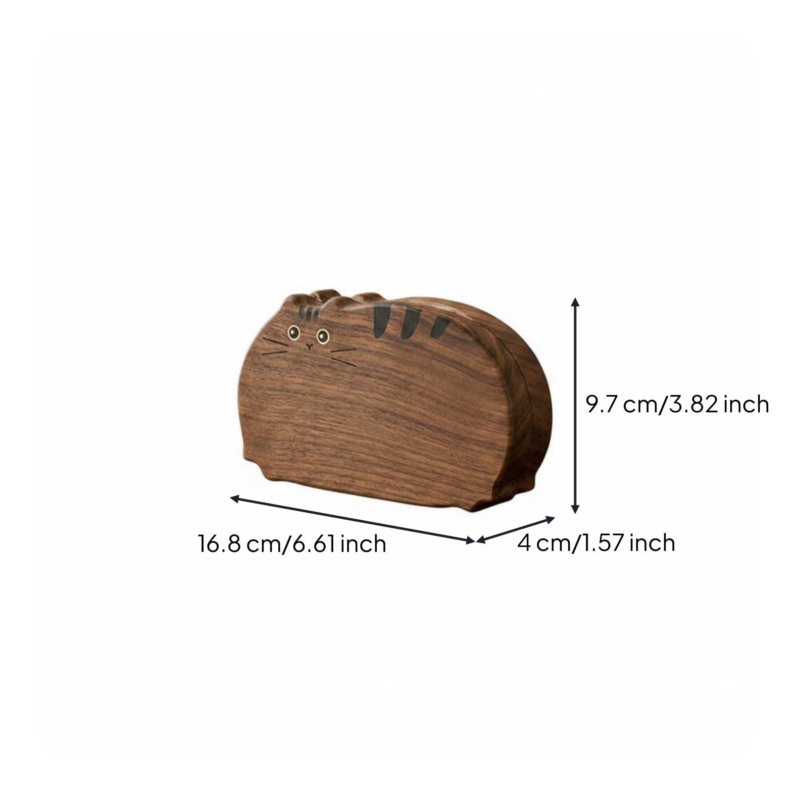 TISHITA Boîte à Bijoux Chat Coffret Organisateur Écrin en Bois avec Finition Lisse et Couvercle Sécurisé Intérieur Velours pour Bijoux Délicats Adaptée aux, Noyer Noir