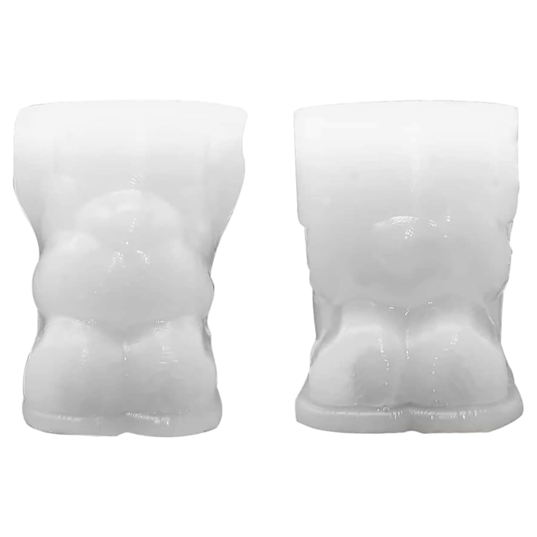 Bear Ice Cube Mold, Bear Mold 2PCS Cute Teddy Silicone Non Stick Soft Silicone Moulds for Chocolate, Ice Cubes, Candle, Pudding, Soap, L, Teddy