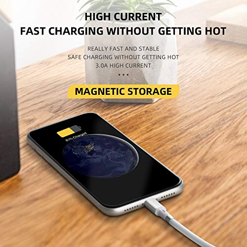 image for Krongkoy 5.9ft-Type C Magnet Storage Data Cable,Self-Coiling Data Cabl