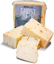 Pepper Joe’s Ghost Monterey Jack Cheese – World-Famous Wisconsin Cheese with Spicy Kick – Hot Ghost Chili Pepper Cheese Block – 8-12 Ounces