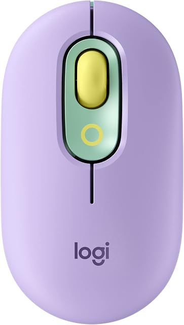 Logitech POP bezprzewodowa myszka - custom emoji, technologia SilentTouch, precyzja przewijania, kompaktowy design, Bluetooth, obsługa wielu urządzeń, zgodność OS - Daydream