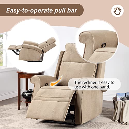 Geevivo Elderly Manual Recliner Chair, Adjustable Lazy Boy Recliner Reclining Chair With Overstuffed Arm And Back Modern Ergonomic Lounge Chair Adults Single Sofa For Living Room,Bedroom(Honey) #TOP4