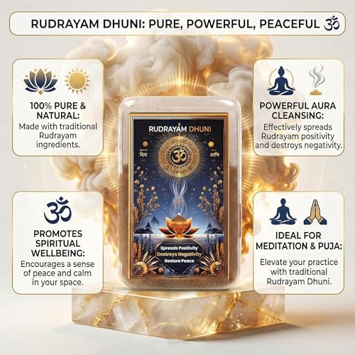 Image of Rudrayam Dhuni Powder for Home Purification | Remove Negative Energy & Vastu Dosh | RudraYaam Dhunii for Positivity, Peace, rudrayamdhuni Powder for puja (1 Month Protection)