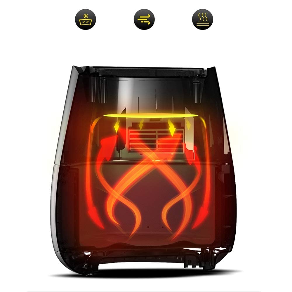 Frytkownica beztłuszczowa wielofunkcyjna bezolejowa elektryczna, w pełni automatyczna, 5-litrowa, duża pojemność, inteligentny frytkownica beztłuszczowa, wymagany 1 inteligentny ekran dotykowy