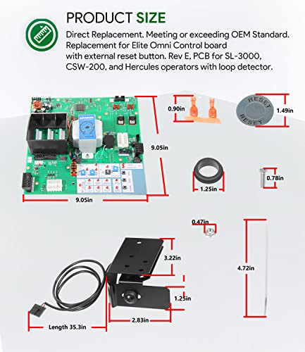 Replacement for Liftmaster Q400 Q400E-1 Elite Omni Main Circuit Control Board, Q400D Q400E SL3000 CSW200 Gate Openers Operators