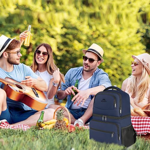 Image of MATEIN Cooler Backpack, 26 Cans Insulated Lunch Backpack for Men Women, Leakproof Double Layer Lunch Cooler Bag Lightweight Soft Lunch Backpack with Cooler Compartment, Beach Camping Hiking Beer Gifts