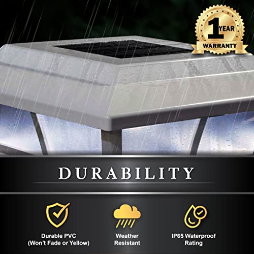 Classy Caps Sl079W Pvc Prestige Solar Post Cap, 4" X 4", White #TOP4