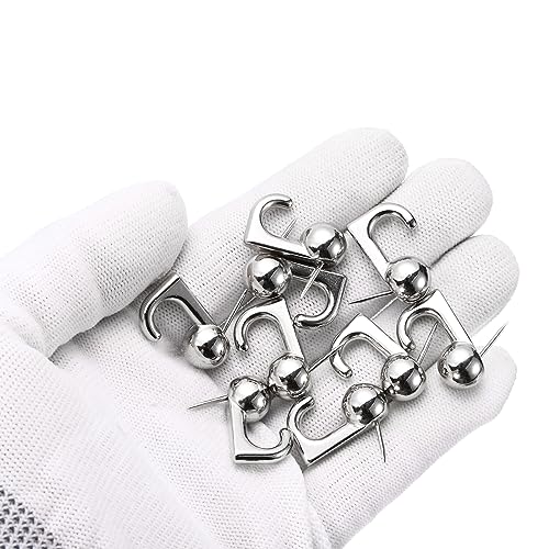 Image of uxcell Picture Hanging Hooks, 25pcs 20 Lbs - Zinc Alloy Hangers Nails, Push Pins for Hanging on Home Office Wooden or Fabric Wall (Silver)