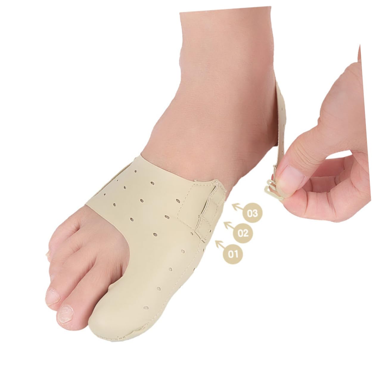 COLLBATH 1pc Unisex Big Hallux Socks Silicone Gel Spacer for Men Women Breathable Bunion Size Beige