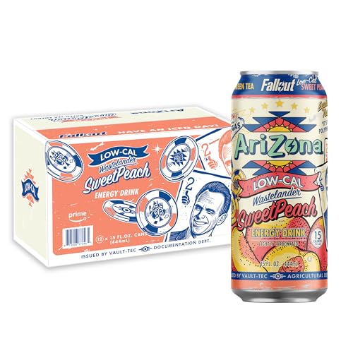 Image of AriZona x Fallout Energy Drink - Low Calorie Sweet Peach 15 fl oz (12 Pack)