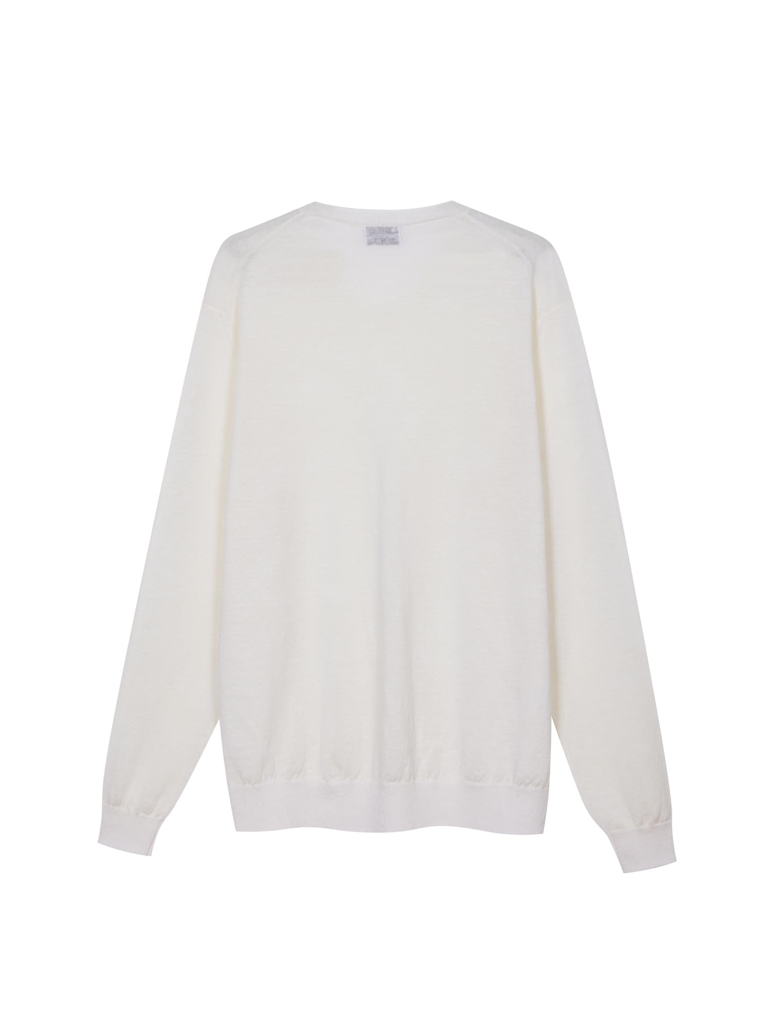Diana Studio - Maglia rasata Scollo V in 100% Lino, Uomo, Maniche Lunghe, Casual Fit