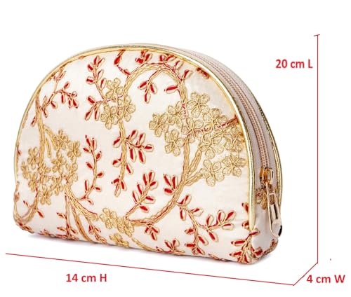 Image of Pack of 1 TANMISH WORLD Bridal Party Trendy Sling Bag Ladies Handbag Cross Body Bag /Purse For Women And Girls (Golden with Red)