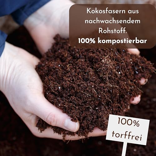 ProFlora® Biologisch abbaubare Kokoschips - Ideal geeignet für Pflanzen, Gärten und als Terrarien Bodengrund (5 Liter)