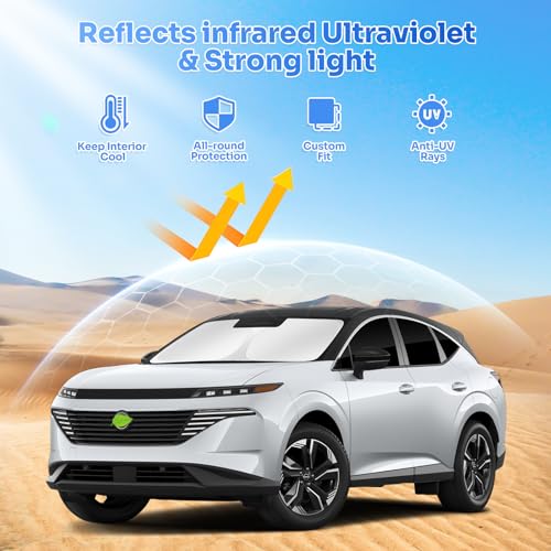 Image of Canvcle Sunshades for 2025 2026 Nissan Murano Accessories Windshield Sun Shade Side Rear Window Shade Cover Sun Visor Shield Privacy Protection for Camping Keep Vehicle Cool Black 5PCS