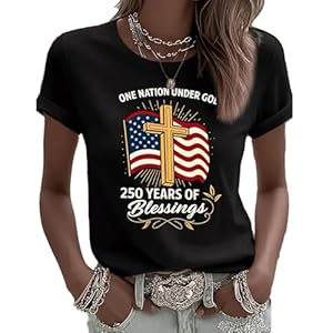 250 Years America Anniversary 250Th Independence Day Freedom T-Shirt for Women Crewneck Short Sleeve Casual Shirts