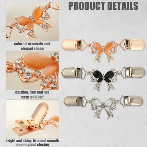 Clips de suéter con diamantes para ajustar vestidos y cárdigans elegantes de mujer 4