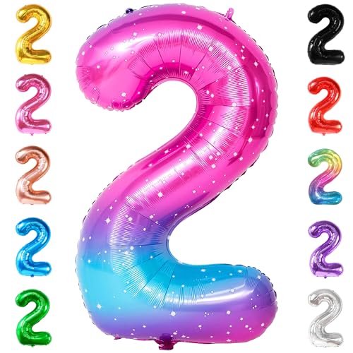 Image of KatchOn Rainbow 2 Balloon Number 40 Inch