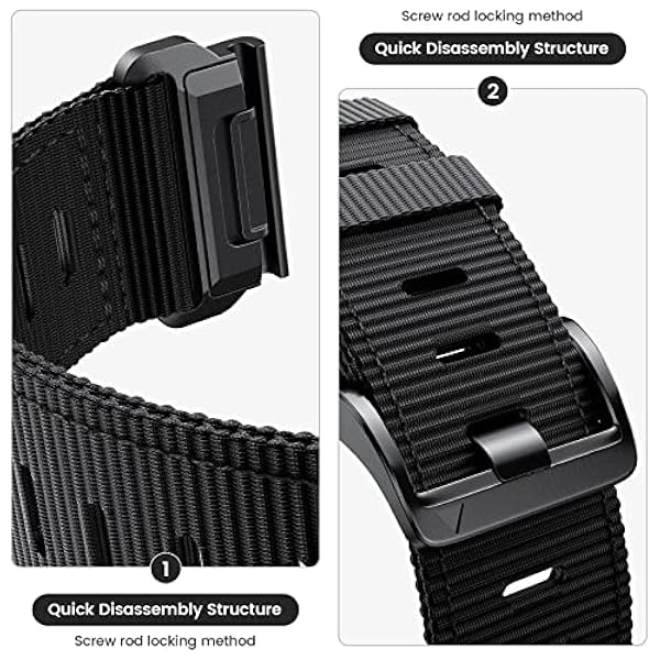 EEOMOiK Cinturino in nylon a sgancio rapido da 22 mm per Garmin Fenix5/5Plus/6/6Pro/7/Instinct, cinturino sostituibile facile da montare