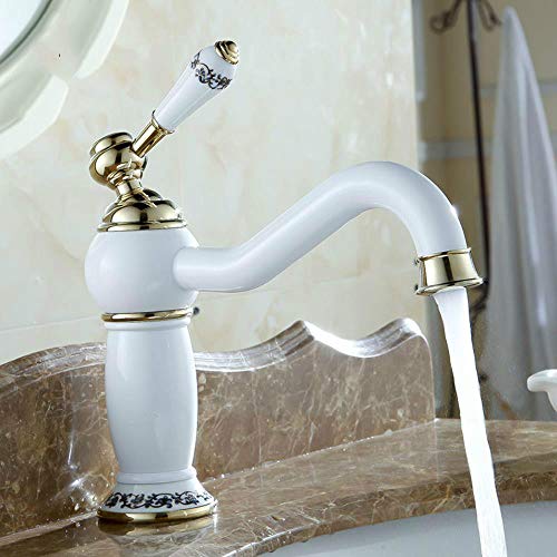 Estilo de Europa de lujo Pastorales Cuenca griferías Cerámica a la parrilla pintura blanca chapado...