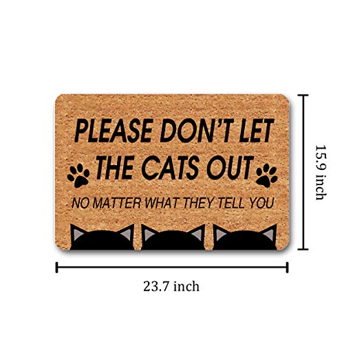 Gxfc Zhao Welcome Doormats Please Don't Let The Cats Out No Matter What They Tell Cute Cats Doormat(23.7 X 15.9 In) Anti-Slip Rubber Back Monogram Doormats For The Entrance Way Doormats Welcome #TOP4