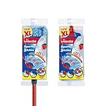 Vileda SuperMocio 3Action XL Mop with Extra Refill, Red/Grey/Blue, 15 x 6 x 117 cm